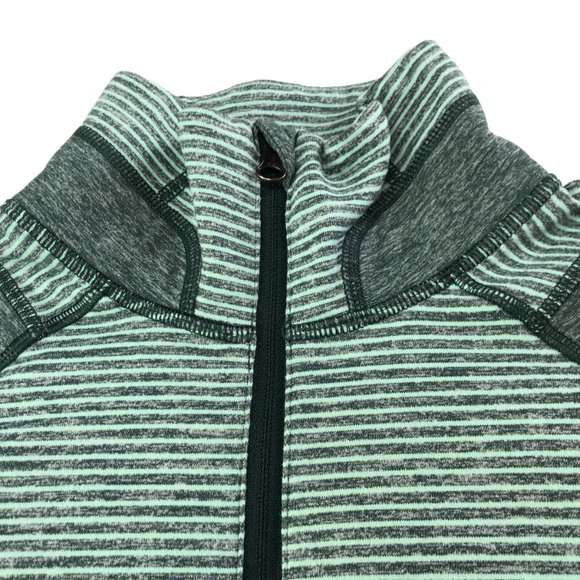 Lululemon Half-Zip 1/2 Zip Pullover Stretchy Striped. Size Women's 6 Green Gray - Picture 10 of 12